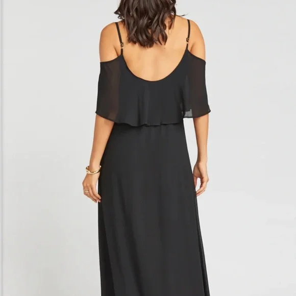 Show Me Your Mumu CAITLIN RUFFLE MAXI DRESS Black - Picture 6 of 6